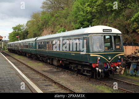 Une unité multiple diesel à la gare de Bewdley sur le chemin de fer de la vallée Severn. Banque D'Images