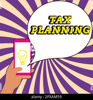 Rédaction affichant le texte planification fiscale, analyse de l'approche commerciale de la situation financière ou du plan d'un point de vue fiscal Banque D'Images