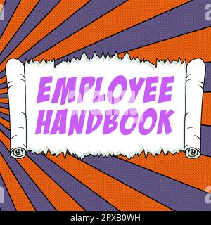 Rédaction affichant le texte Manuel de l'employé, document de concept d'entreprise qui contient les procédures opérationnelles de l'entreprise Banque D'Images