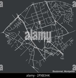 Carte des rues du QUARTIER de BOUTONNET, MONTPELLIER Illustration de Vecteur