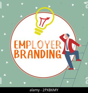 Texte montrant l'inspiration image de marque de l'employeur, aperçu de l'entreprise processus de promotion d'une entreprise bâtir la réputation Banque D'Images