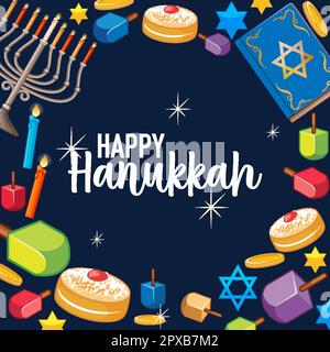 Illustration de la bannière Happy Hanukkah Illustration de Vecteur