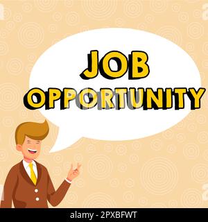 Rédaction affichant le texte opportunité d'emploi, idée d'entreprise une opportunité d'emploi ou la chance d'obtenir un emploi Banque D'Images