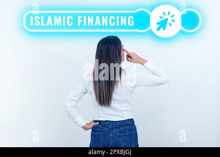 Légende conceptuelle financement islamique, Word pour l'activité et l'investissement bancaires conformes à la charia Banque D'Images