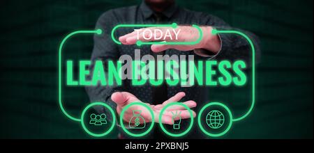 Affiche présentant Lean Business, Internet concept amélioration de la minimisation des déchets sans sacrifier la productivité Banque D'Images