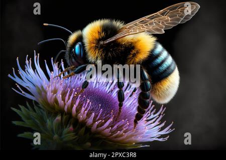 Abeille sur la fleur, Bumble Bee. Banque D'Images