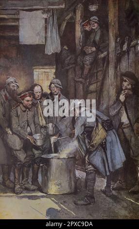 Première Guerre mondiale Prisonniers allemands à Souville. 1916. Par François Flameng Banque D'Images