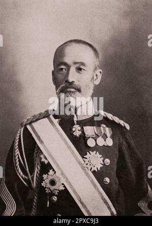 Baron général Kiten Nogi. Le comte Nogi Maresuke (1849 – 1912) était général japonais dans l'Armée impériale japonaise et gouverneur général de Taïwan. Il a été l'un des commandants lors de la prise de Port Arthur de Chine en 1894. Il était une figure importante de la guerre russo-japonaise de 1904–05, en tant que commandant des forces qui ont capturé Port Arthur des Russes. Banque D'Images