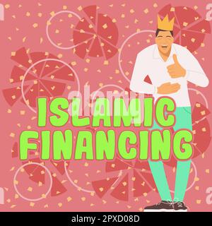 Affichage conceptuel financement islamique, approche commerciale activité bancaire et investissement conforme à la charia Banque D'Images