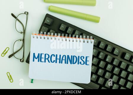 Inspiration montrant l'enseigne marchandises, concept commercial les marchandises ou les marchandises qui sont achetées et vendues dans l'entreprise Banque D'Images