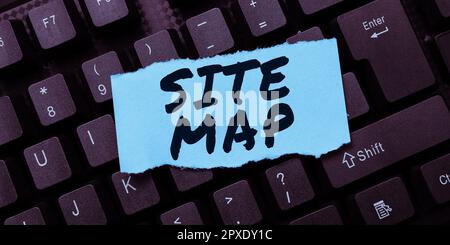 Affiche affichant le plan du site, concept d'entreprise conçu pour aider les utilisateurs et les moteurs de recherche à naviguer sur le site Banque D'Images