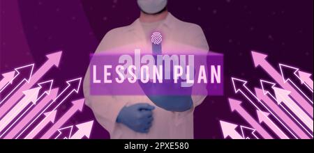 Présentation conceptuelle Plan de leçon, Aperçu de l'entreprise Description détaillée du cours d'instruction par l'enseignant Banque D'Images