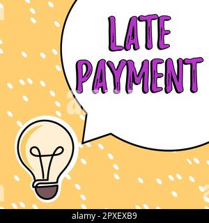 Écriture affichant le texte retard de paiement, mot écrit sur le paiement effectué au prêteur après la date d'échéance Banque D'Images