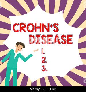 Affichage conceptuel maladie de Crohn, idée d'entreprise maladie inflammatoire du tractus gastro-intestinal Banque D'Images