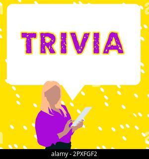 Écriture affichage de texte Trivia, Business concept details considérations pièces information peu d'importance ou de valeur Banque D'Images