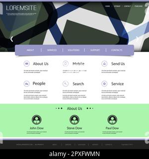 Modèle de site web avec design en-tête abstraite Illustration de Vecteur