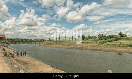 06 12 2017 Narsobawadi ghat sur la rivière Krishna, Kolhapur, Maharashtra, Inde, Asie Banque D'Images