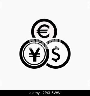 Icône d'échange d'argent. Symbole de devise bancaire. Symbole de transfert d'argent en euros et en dollars. Illustration de Vecteur