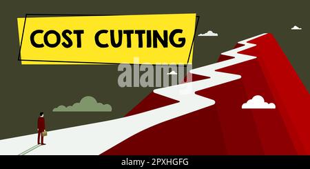 Texte d'écriture réduction des coûts, mesures d'approche commerciale mises en œuvre pour réduire les dépenses et améliorer les bénéfices Banque D'Images