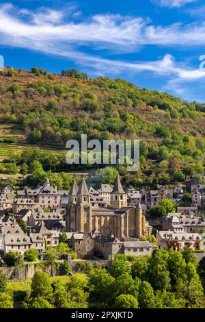 Village UNESCO de Conques-en-Rouergue en Aveyron, France Banque D'Images