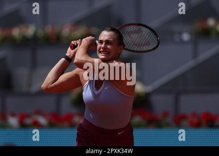 Madrid, Espagne. 02nd mai 2023. Aryna Sabalenka (BLR) lors de l'Open de Mutua Madrid 2023, tournoi de tennis Masters 1000 sur 2 mai 2023 à Caja Magica à Madrid, Espagne - photo Antoine Couvercelle/DPPI crédit: DPPI Media/Alamy Live News Banque D'Images