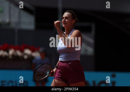 Madrid, Espagne. 02nd mai 2023. Aryna Sabalenka (BLR) lors de l'Open de Mutua Madrid 2023, tournoi de tennis Masters 1000 sur 2 mai 2023 à Caja Magica à Madrid, Espagne - photo Antoine Couvercelle/DPPI crédit: DPPI Media/Alamy Live News Banque D'Images