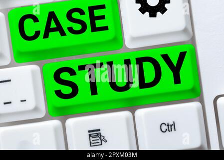 Légende de texte présentant étude de cas, approche commerciale Sujet à discuter et lié au sujet Banque D'Images