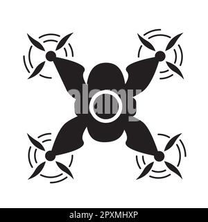 symbole de drone fond blanc Illustration de Vecteur