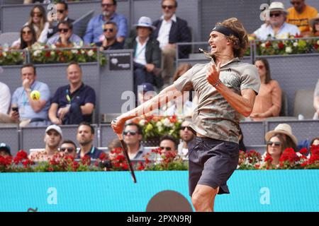 Madrid, Espagne. 02nd mai 2023. Carlos Alcaraz (SPA) contre AlexanderZverev (GER) Masters Series Madrid 2023 à Madrid le 02 MAI 2023. Credit: CORMON PRESSE/Alamy Live News Banque D'Images