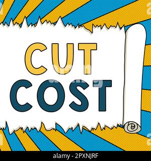 Texte d'écriture réduire le coût, Business Showcase mesures mises en œuvre pour réduire les dépenses et améliorer les bénéfices Banque D'Images