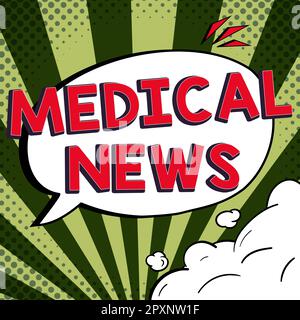 Affiche présentant des nouvelles médicales, un rapport de concept d'entreprise ou des informations importantes sur la percée médicale Banque D'Images