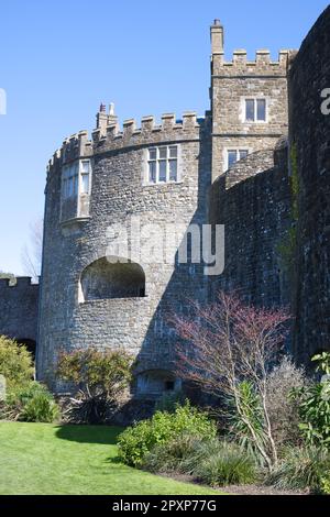 Château Walmer, ancienne demeure du duc de Wellington, et vue depuis le jardin des douves. Deal, Kent, Royaume-Uni, en avril Banque D'Images