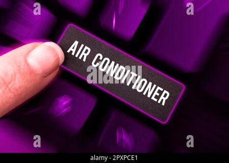 Affiche de texte indiquant Air Conditioner, mot pour l'appareil de lavage de l'air et de contrôle de son humidité et de sa température Banque D'Images