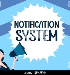 Affichage conceptuel système de notification, Internet concept n'oubliez pas d'être connecté réseaux sociaux Banque D'Images