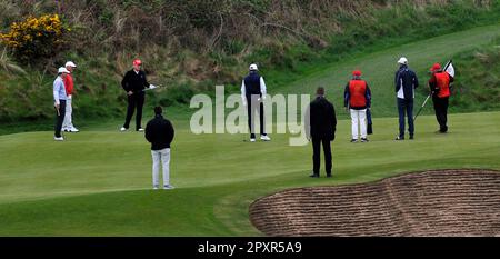 Turnberry, Ayrshire, Écosse, Royaume-Uni. 2nd mai 2023. L'ex-président Donald Trump visite Trump Turnberry pour une partie de golf le 02/05/23 crédit: CDG/Alay Live News Banque D'Images