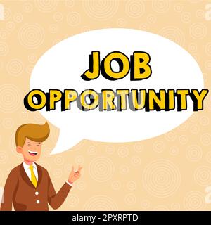 Rédaction affichant le texte opportunité d'emploi, idée d'entreprise une opportunité d'emploi ou la chance d'obtenir un emploi Banque D'Images
