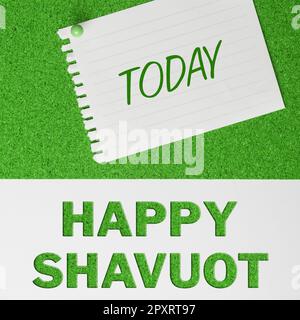 Affiche happy Shavuot, Business Approach fête juive commémorant la révélation des dix Commandements Banque D'Images