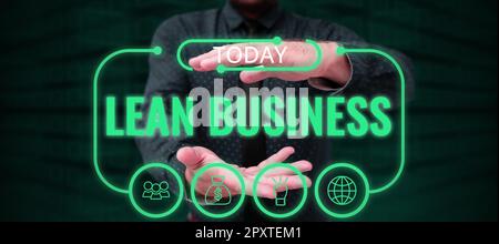 Affiche présentant Lean Business, Internet concept amélioration de la minimisation des déchets sans sacrifier la productivité Banque D'Images