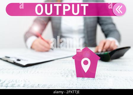 Sortie de texte d'écriture manuscrite, mot écrit sur le résultat final de quelque chose ou comment les choses finissent vers le haut Banque D'Images