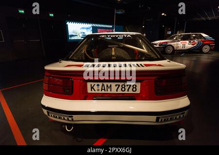 Toyota Celica GT-four ST165 (1990). Exposition de vieilles voitures de rallye 'âge d'or de Rally' à MAUTO, Museo dell'automobile de Turin, Italie. Banque D'Images