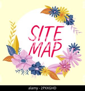 Affiche affichant le plan du site, approche commerciale conçue pour aider les utilisateurs et les moteurs de recherche à naviguer sur le site Banque D'Images
