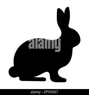 Silhouette de lapin noir. Illustration vectorielle isolée sur fond blanc Illustration de Vecteur