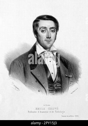 Émile-Joseph-Maurice Chevé, de 1804 à 1864 ans, est un théoricien et professeur de musique français, lithographie d'époque de Benjamin 1840 Banque D'Images