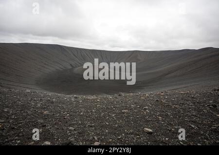 Hverfell volcan Caldera vue d'en haut. Islande Hverfjall, monument Banque D'Images