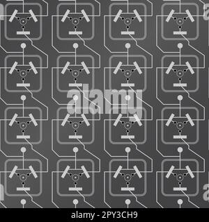 Câbles de carte de circuit imprimé d'ordinateur QUANTUM, modèle sans couture, qualité vectorielle - de 4x4 à sans bordure - tout ce dont vous avez besoin Illustration de Vecteur