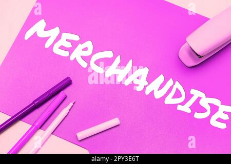 Inspiration montrant le signe marchandise, concept signifiant les marchandises ou les marchandises qui sont achetés et vendus dans l'entreprise Banque D'Images