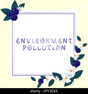 Texte d'écriture Environnement pollution, concept signifiant observer et étudier les conditions de l'environnement Banque D'Images