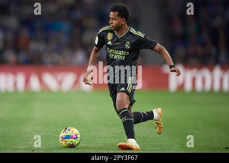 Saint-Sébastien, Espagne. 02nd mai 2023. Rodrygo sort du Real Madrid CF pendant le match de la Liga entre Real Sociedad et Real Madrid joué au stade Reale Arena de 2 mai 2023 à San Sebastian, Espagne. (Photo de Cesar Ortiz/PRESSIN) crédit: PRESSINPHOTO SPORTS AGENCY/Alay Live News Banque D'Images