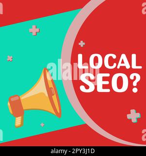 Légende conceptuelle local Seo, Business Showcase incroyablement efficace pour commercialiser votre entreprise proche en ligne Banque D'Images