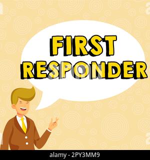 Signature manuscrite First Responder, Business Overview personne responsable d'aller immédiatement à l'accident Banque D'Images